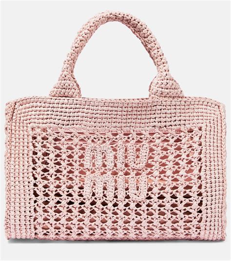 miu miu tote bag sale|Miu Miu crochet bag.